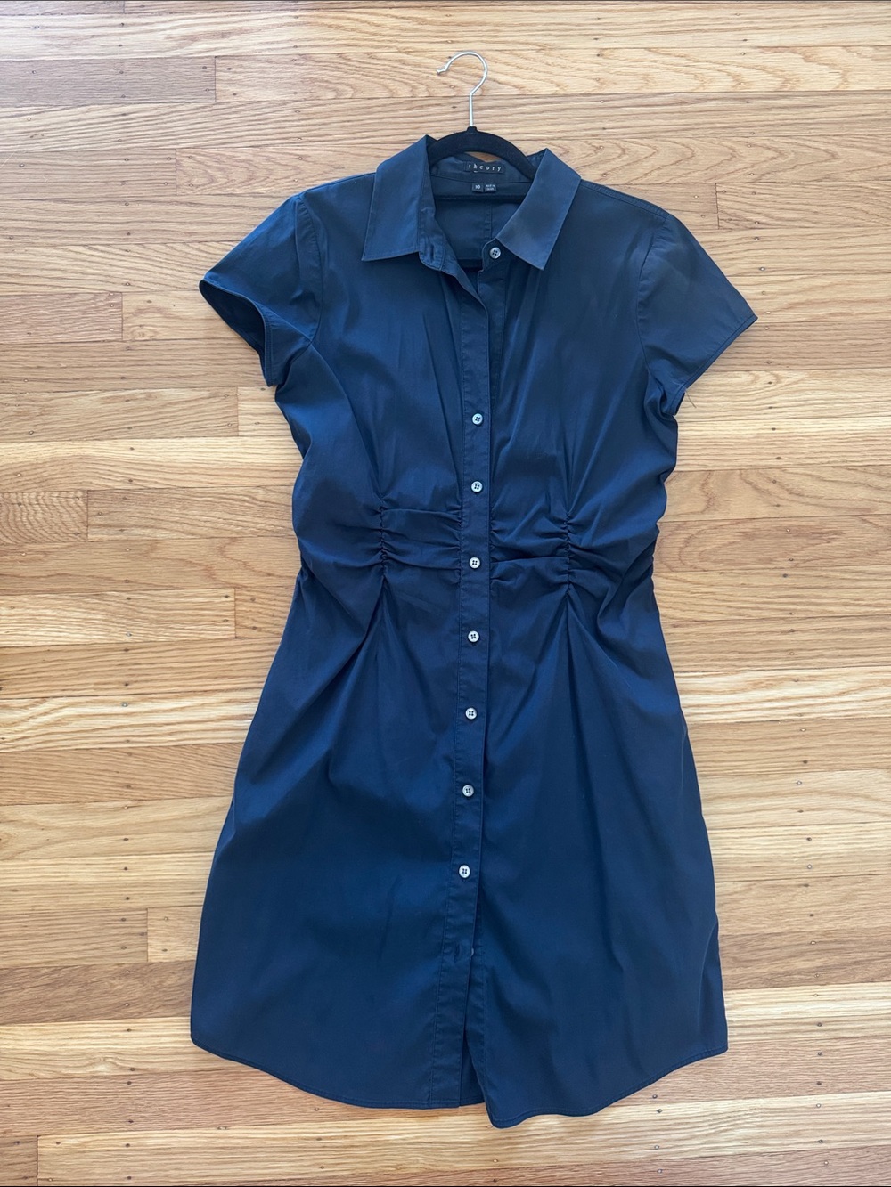 Theory Black Button-Front Shirtdress
